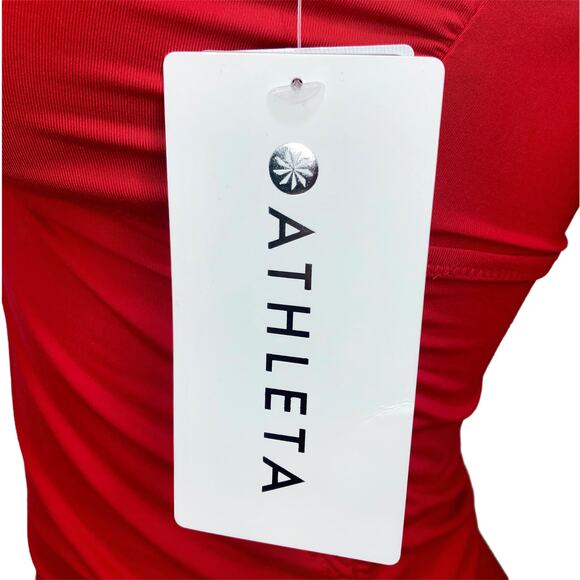 Athleta Red Side Scrunch Swim Tank - Size Small - Picture 11 of 13